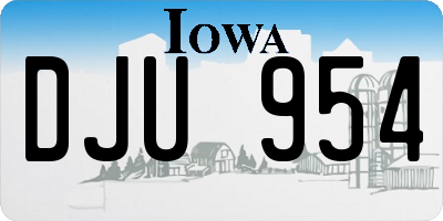 IA license plate DJU954