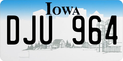 IA license plate DJU964