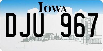 IA license plate DJU967