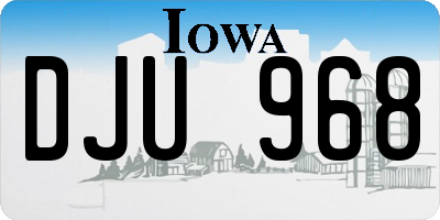 IA license plate DJU968
