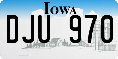 IA license plate DJU970