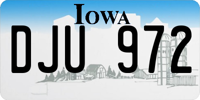 IA license plate DJU972