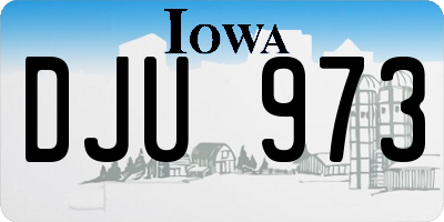 IA license plate DJU973