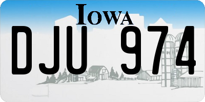 IA license plate DJU974