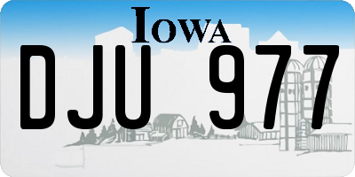 IA license plate DJU977