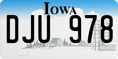 IA license plate DJU978