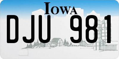 IA license plate DJU981