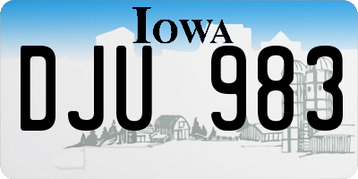 IA license plate DJU983