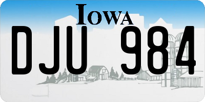 IA license plate DJU984