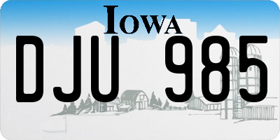 IA license plate DJU985