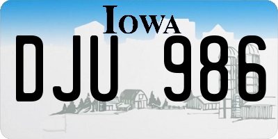 IA license plate DJU986