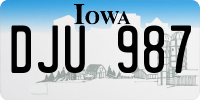 IA license plate DJU987