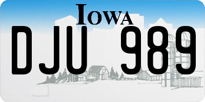 IA license plate DJU989