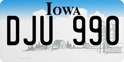 IA license plate DJU990