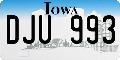 IA license plate DJU993