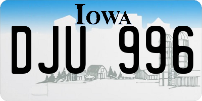 IA license plate DJU996