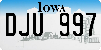 IA license plate DJU997
