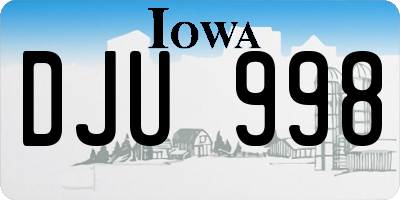 IA license plate DJU998