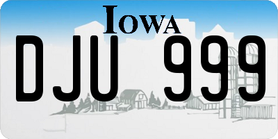 IA license plate DJU999