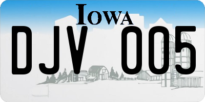IA license plate DJV005