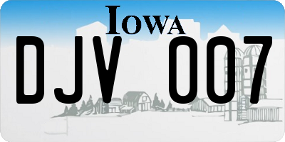 IA license plate DJV007