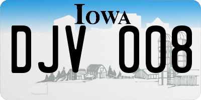 IA license plate DJV008