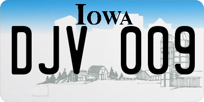 IA license plate DJV009