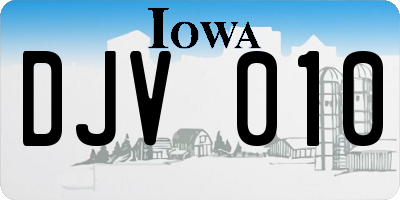 IA license plate DJV010