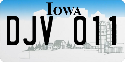 IA license plate DJV011