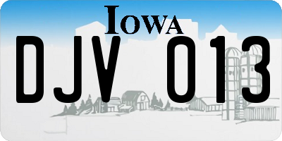 IA license plate DJV013