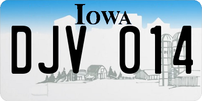 IA license plate DJV014