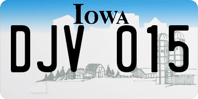 IA license plate DJV015