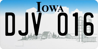 IA license plate DJV016