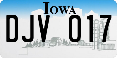 IA license plate DJV017