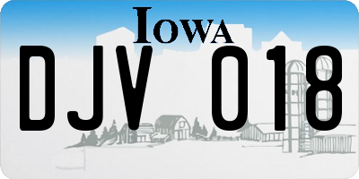 IA license plate DJV018