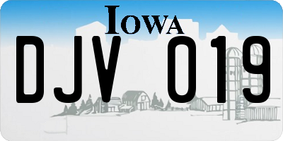 IA license plate DJV019
