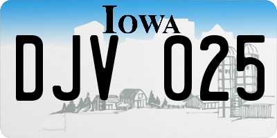 IA license plate DJV025