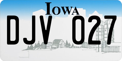 IA license plate DJV027