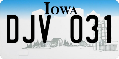 IA license plate DJV031