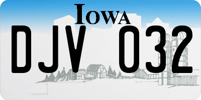 IA license plate DJV032