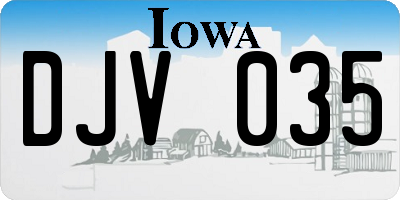 IA license plate DJV035