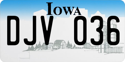 IA license plate DJV036