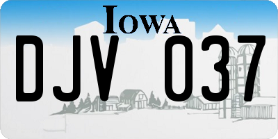 IA license plate DJV037