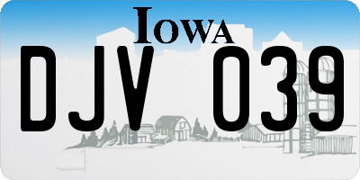 IA license plate DJV039