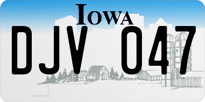 IA license plate DJV047