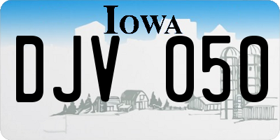 IA license plate DJV050
