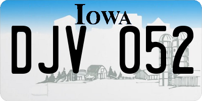 IA license plate DJV052