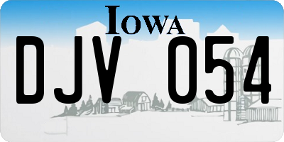 IA license plate DJV054