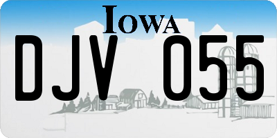IA license plate DJV055