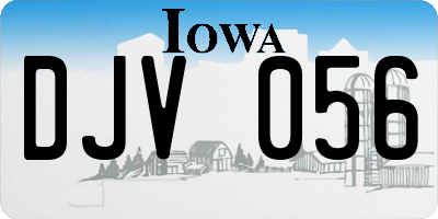 IA license plate DJV056